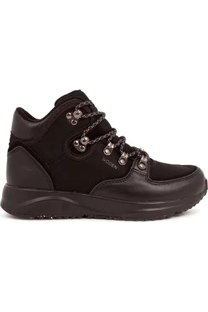 Woden Sko, Dame, Sort, 37 EU, Uld, Vandtæt High-Top Sneaker med Trekkingdetaljer
