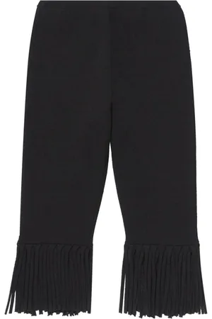 Proenza Schouler Shorts, Dame, Sort, XS, Teksturerede Biker Shorts med Frynser