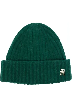 Tommy Hilfiger Tilbehør, Dame, Grøn, ONE SIZE, Uld, Fluffy Beanie