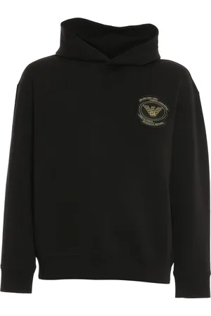 Emporio Armani Sweathshirts & Hoodies, Herre, Sort, XL, Uld, Sort hættetrøje - Stilfuld og behagelig