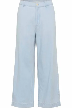 Part Two Jeans, Dame, Blå, 2XS, Denim, Hvidlig Blå Denim Bukser med Lige Ben