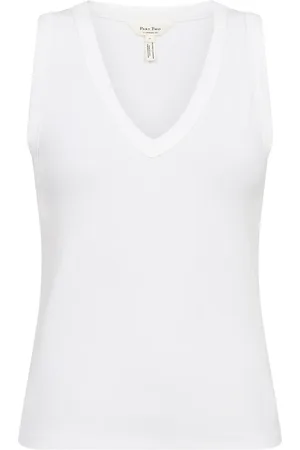 Part Two Top, Dame, Hvid, L, Bomuld, V-neck Bright Top