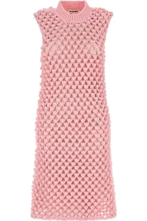 Jil Sander Kjole, Dame, Lyserød, XS, Hæklet Mini Kjole