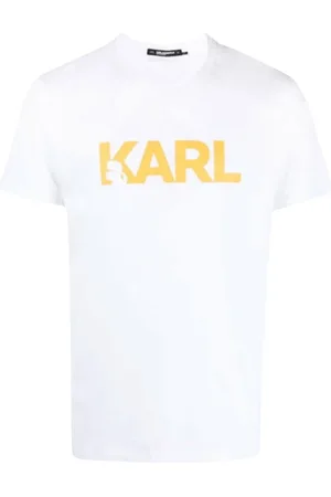 Karl Lagerfeld Top, Herre, Hvid, 2XL, Bomuld, Logo Regular T-shirt