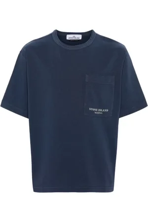 Stone Island Top, Herre, Blå, S, Bomuld, Oversized T-shirt