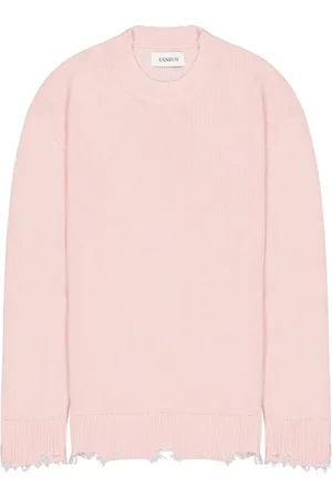 LANEUS Strik, Herre, Lyserød, L, Bomuld, Ribbet rund hals sweater