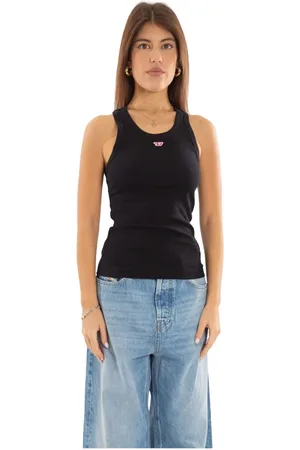Diesel Top, Dame, Sort, L, Ribbet tanktop i 9XX