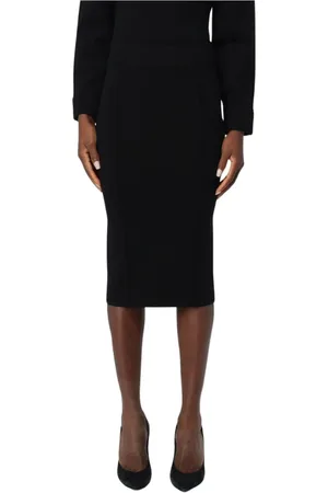 Pinko Nederdel, Dame, Sort, M, Uld, Ribbet Uldnederdel