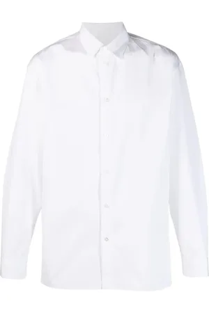 Jil Sander Skjorte, Herre, Hvid, 2XL, Bomuld, Hvid bomuldsskjorte med knapper