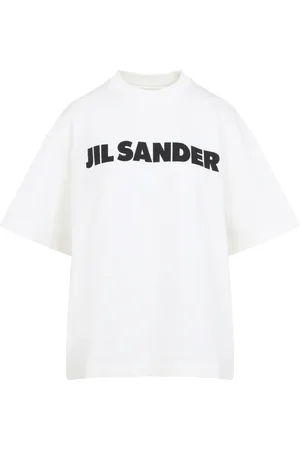 Jil Sander Top, Dame, Hvid, XS, Bomuld, Logo Bomulds T-shirt