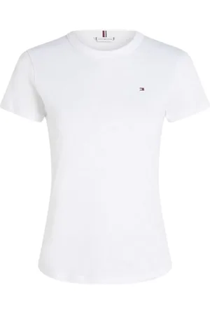 Tommy Hilfiger Top, Dame, Hvid, L, Bomuld, 1985 Collection Slim Fit T-shirt
