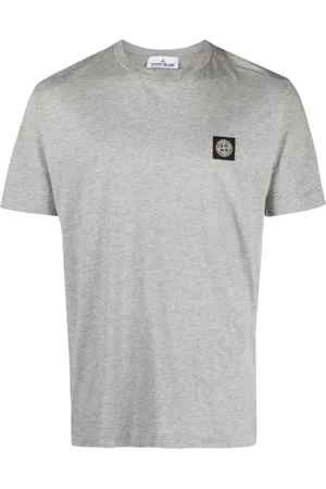 Stone Island Top, Herre, Grå, 2XL, Bomuld, T-Shirt - Melange Grå