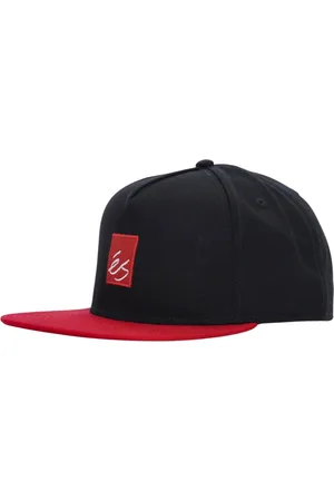 Es Tilbehør, Herre, Sort, ONE SIZE, Bomuld, Snapback Kasket Sort/Rød Bomuld Broderet