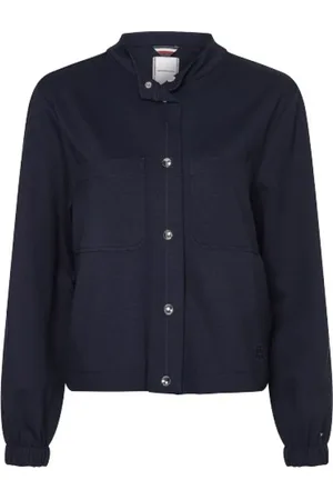 Tommy Hilfiger Jakke, Dame, Blå, M, Uld, Casual Viscose Jakke