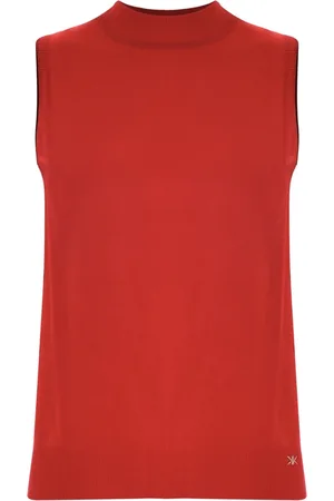 Kocca Top, Dame, Rød, M, Uld, Ribbet High Neck Vest Top