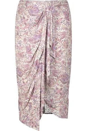 Isabel Marant Nederdel, Dame, Flerfarvet, L, Paisley Draped Midi Skirt