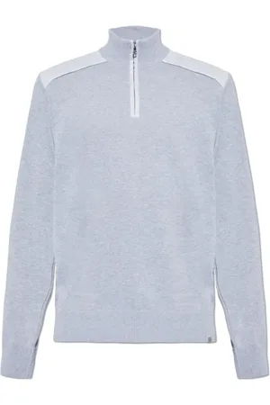 Paul & Shark Strik, Herre, Blå, M, Bomuld, Sweater med lynlås i halsen