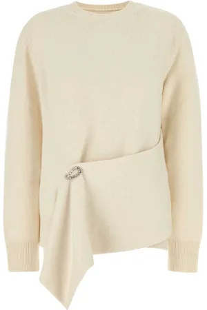Jil Sander Strik, Dame, , S, Uld, Elfenbensfarvet sweater i uldblanding