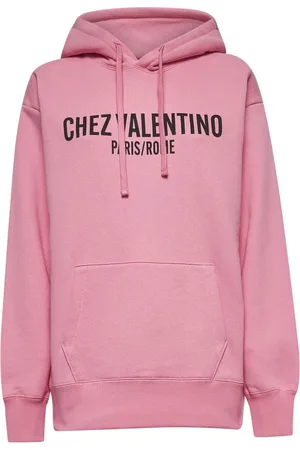 VALENTINO Sweathshirts & Hoodies, Dame, Lyserød, XS, Bomuld, Hoodie med Chez Print