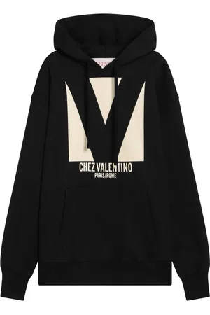 VALENTINO GARAVANI Sweathshirts & Hoodies, Dame, Sort, S, Bomuld, Chez Valentino hættetrøje