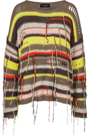 Roberto Collina Strik, Dame, Flerfarvet, XS, Bomuld, Bomuld og hør strik sweater