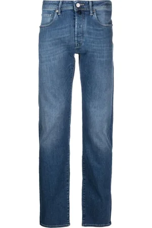 Incotex Jeans, Herre, Blå, W34, Bomuld, Straight Washed Jeans