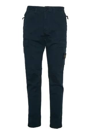 Stone Island Bukser, Herre, Blå, W30, Bomuld, Twill Stretch Bukser