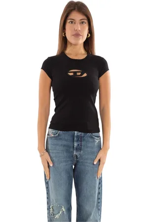 Diesel Top, Dame, Sort, M, Oval D Cutout Tee