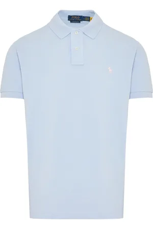 Ralph Lauren Top, Herre, Blå, M, Bomuld, Custom Slim Fit Bomulds Mesh Polo