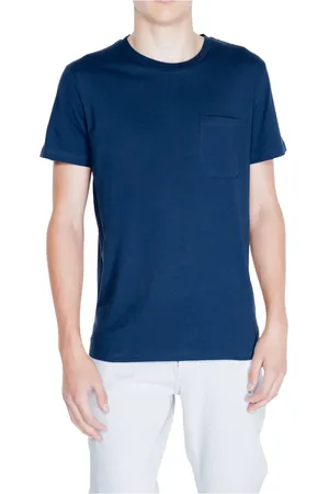 Peuterey Top, Herre, Blå, M, Bomuld, Blå, enkel T-shirt med korte ærmer