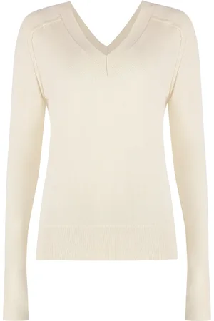 Calvin Klein Strik, Dame, , S, Uld, Ribstrikket V-hals Uld Sweater