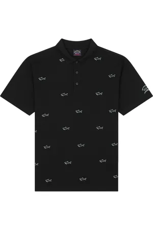Paul & Shark Top, Herre, Sort, 2XL, Bomuld, Komfortabel sort polo med reflekterende elementer