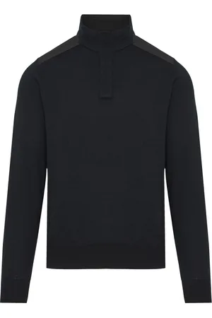 Paul & Shark Strik, Herre, Sort, M, Uld, Uld Halv-Zip Strik