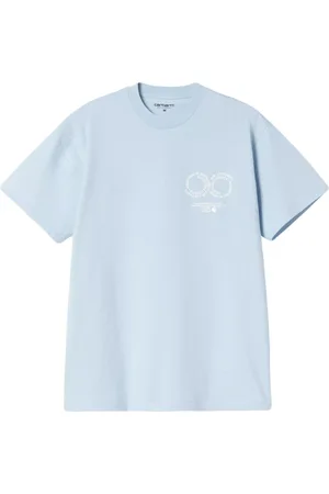Carhartt Top, Herre, Blå, XL, Bomuld, Grafisk Print T-shirts og Polos