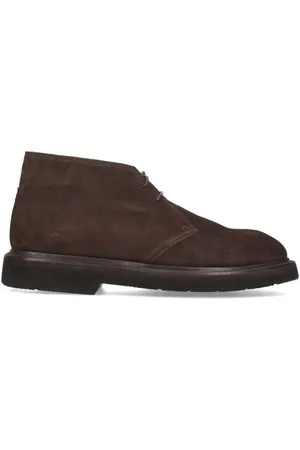 Premiata Sko, Herre, Brun, 43 EU, Suede, Brune Suede Desert Ankelstøvler