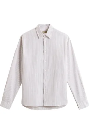 Woolrich Skjorte, Herre, , S, Uld, Stribet klassisk skjorte med logodetalje