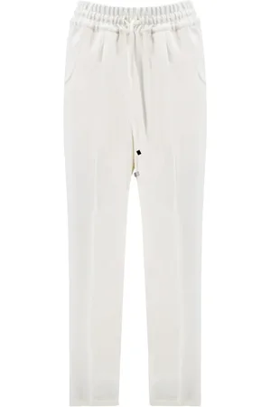 Kiton Bukser, Dame, Hvid, XS, Silke Joggingbukser