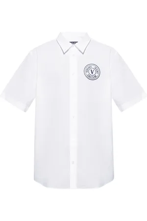 VERSACE Skjorte, Herre, Hvid, S, Bomuld, Hvid Bomuldsskjorte Ss25 Bianco