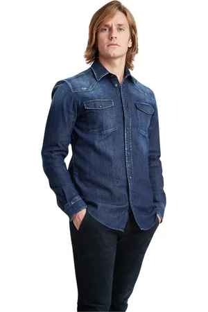 Dondup Skjorte, Herre, Blå, S, Denim, Denimskjorte