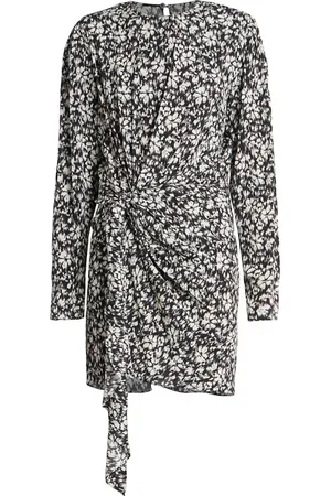 Isabel Marant Kjole, Dame, Flerfarvet, L, Uld, Dulce Sort/Hvid Blomsterkjole