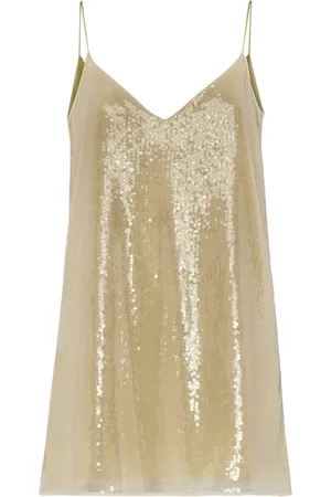 MVP Wardrobe Kjole, Dame, , XS, Satin, Paillet Kort Kjole med Kontrast Stropper