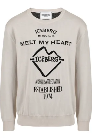 Iceberg Strik, Herre, , XL, Bomuld, Crewneck sweater i dobbelt jacquard bomuld