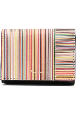 Paul Smith Tilbehør, Dame, Flerfarvet, ONE SIZE, Uld, Signature Stripe Mini Trifold Wallet