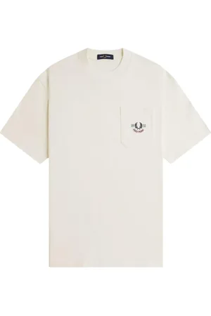 Fred Perry Top, Herre, Hvid, S, Bomuld, Lomme T-shirt Klassisk Stil