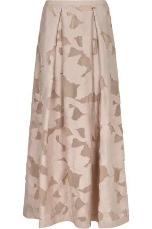 HERNO Nederdel, Dame, Lyserød, M, Bomuld, Blomstret Jacquard Nederdel
