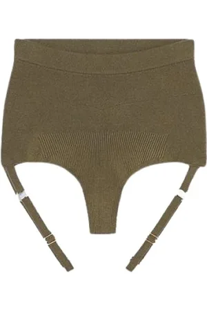 Jacquemus Undertøj, Dame, Grøn, XS, Polyester, La Montagne High-Waisted Strikkede Trusser