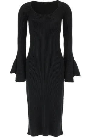 Proenza Schouler Kjole, Dame, Sort, L, Polyester, Fluted Rib Knit Kjole