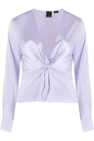 Pinko Bluser & Skjorter, Dame, Lilla, XS, Silke Lilla Bluse