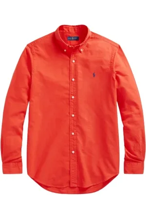 Ralph Lauren Skjorte, Herre, Rød, L, Bomuld, Slim Oxford Skjorte