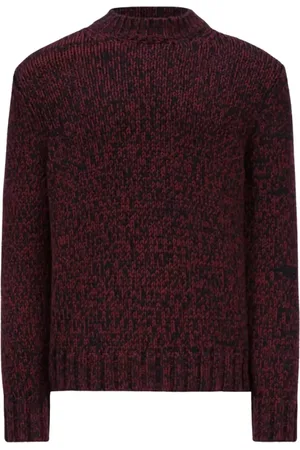 Moncler Strik, Herre, Rød, M, Uld, Farveblok Rund Hals Sweater